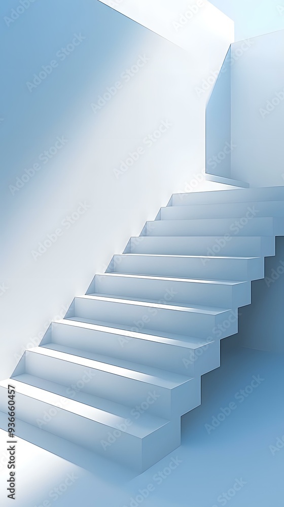 White Staircase In Minimalist Interior Design White Staircase In Minimalist Interior Design
