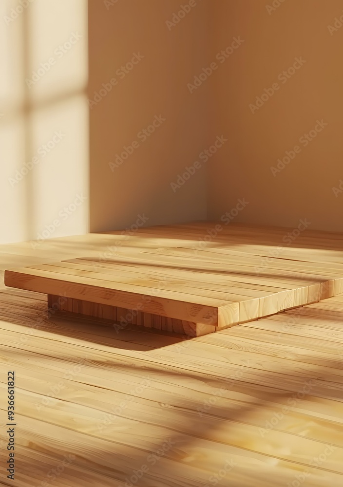 Minimalist Wooden Platform Mockup Minimalist Wooden Platform Mockup