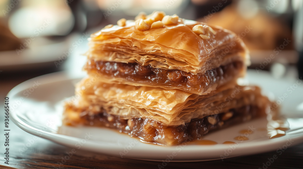 Turkish baklava on a plate Turkish baklava on a plate