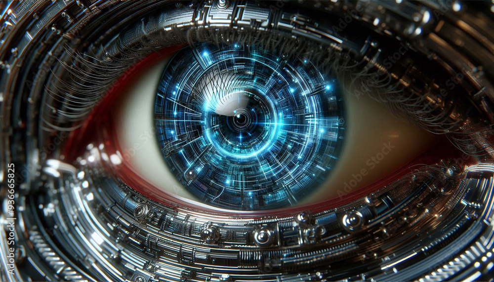Obraz premium Cybernetic Eye Close-up