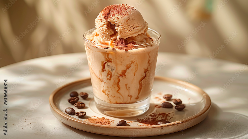 A rich, dark espresso served with a scoop of creamy ice cream melting into it. The contrast between the bold espresso and the smooth ice cream creates an enticing, indulgent treat. A rich, dark espresso served with a scoop of creamy ice cream melting into it. The contrast between the bold espresso and the smooth ice cream creates an enticing, indulgent treat.