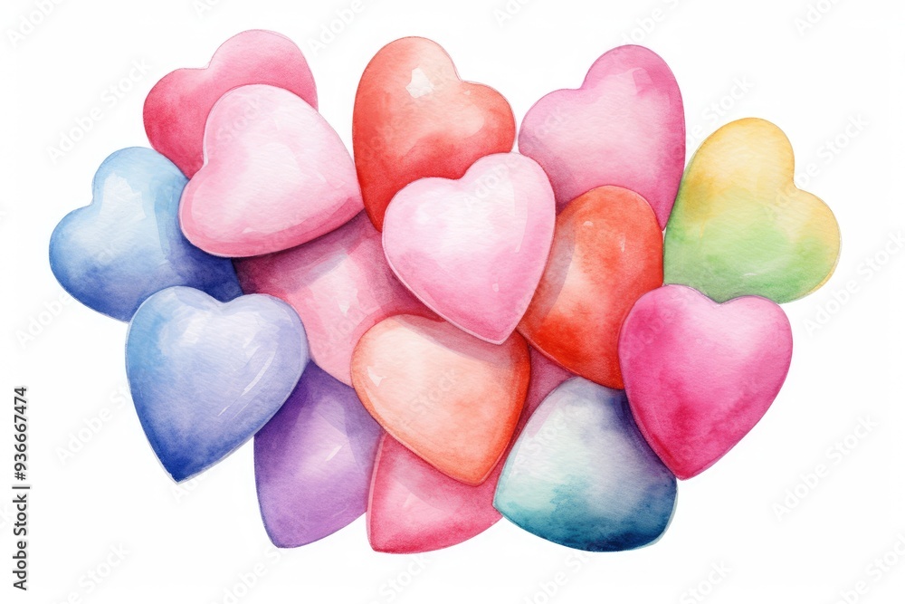 Obraz premium Bunch of Heart on White Background