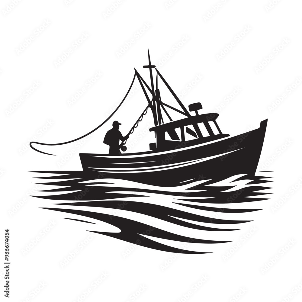 Fishing Boat Silhouette Vector Pack – Versatile Illustrations for Creative Projects Fishing Boat Silhouette Vector Pack – Versatile Illustrations for Creative Projects