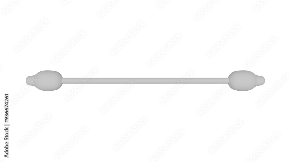 White cotton ear stick isolated on transparent and white background. Hygiene concept. 3D render White cotton ear stick isolated on transparent and white background. Hygiene concept. 3D render