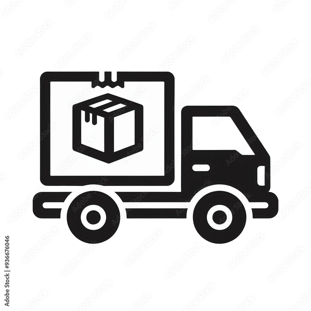 truck icon illustration delivery vehicle isolated on transparent background - Generative AI truck icon illustration delivery vehicle isolated on transparent background - Generative AI
