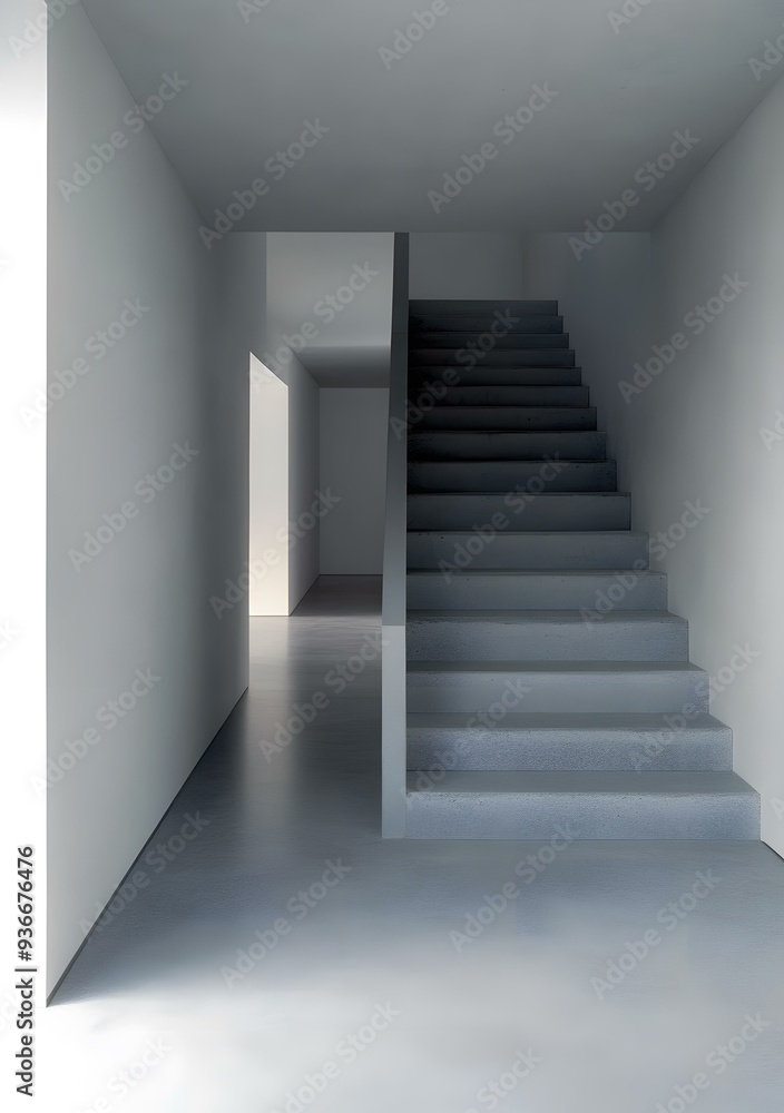 Modern Concrete Staircase In Minimalist Interior Modern Concrete Staircase In Minimalist Interior