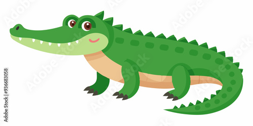 Illustration of a crocodile on a white background 