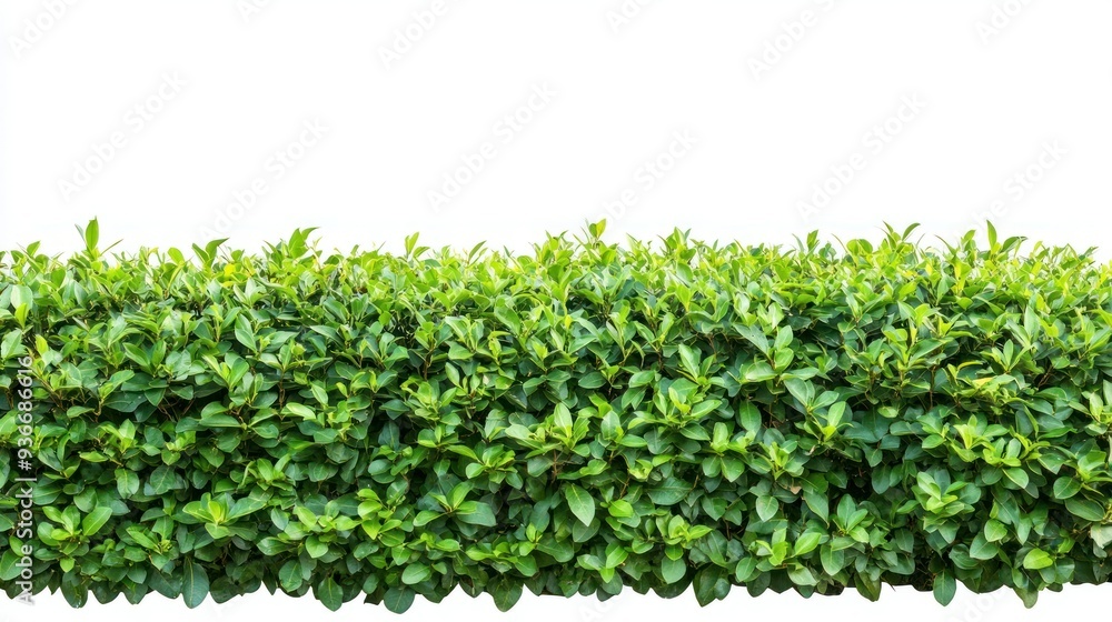 Lush Green Foliage Border Isolated on White Background Lush Green Foliage Border Isolated on White Background