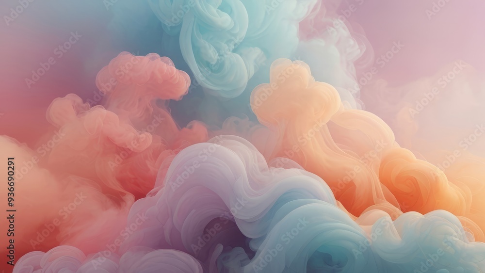 clouds in the sky, colorful smoke clouds in the sky, colorful smoke