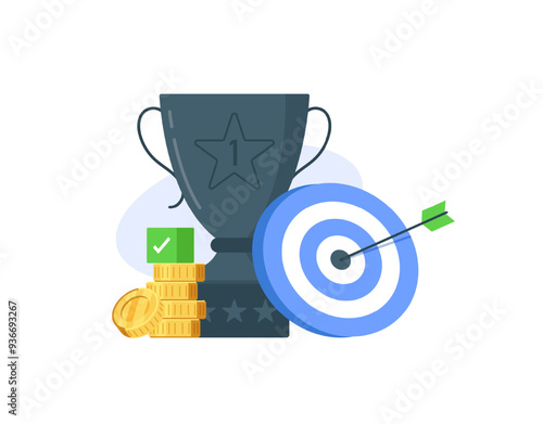 Goals and achievements,flat design icon vector illustration