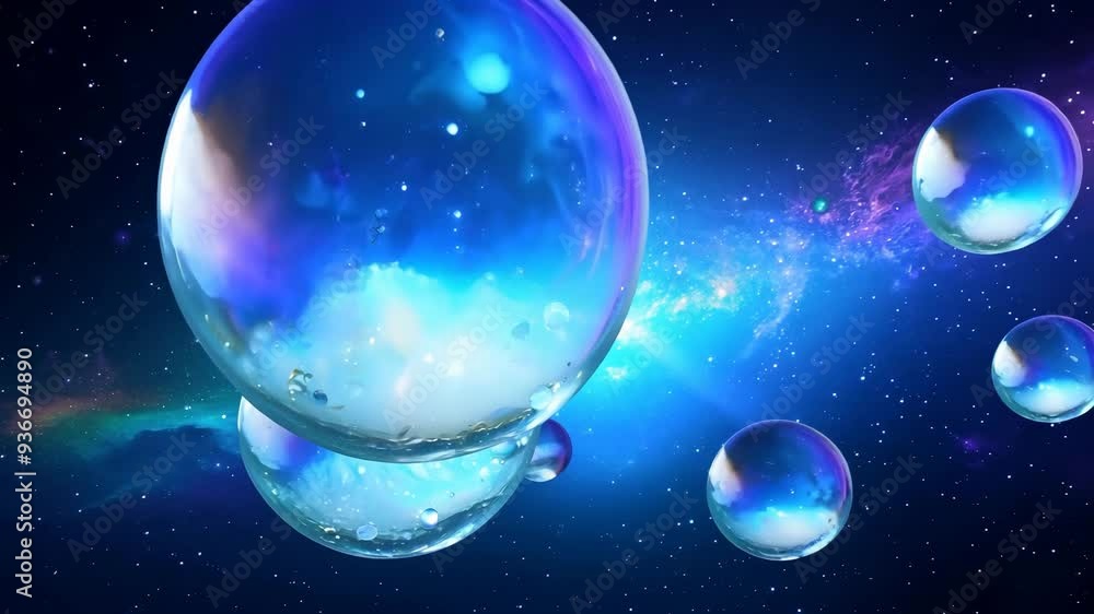 Water in space, no gravity Water in space, no gravity