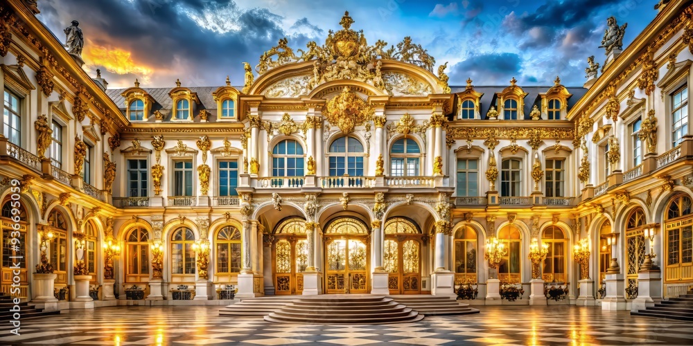 Fototapeta premium As pearls of prestige unfold, lavish decor awakens senses, transporting you to realms of majesty, where luxury reigns supreme.
