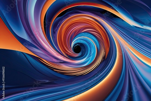 Galactic 3D Color Blends Abstract Wave Designs and Modern Aesthetics photo