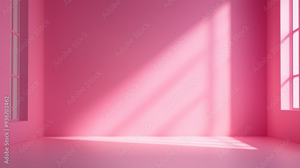 Vibrant pink studio space with soft shadows and natural light, ideal for showcasing products, fashion, or beauty branding in a modern, playful setting Vibrant pink studio space with soft shadows and natural light, ideal for showcasing products, fashion, or beauty branding in a modern, playful setting