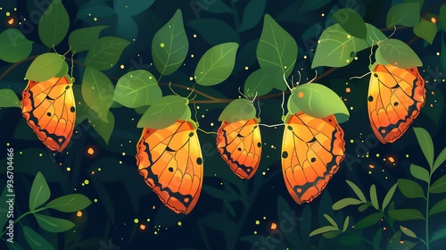 Infographic illustrates journey of butterfly emerging chrysalis each stage depicted phase of personal growth resilience providing stepbystep visualization of transformation selfempowerment can used photo