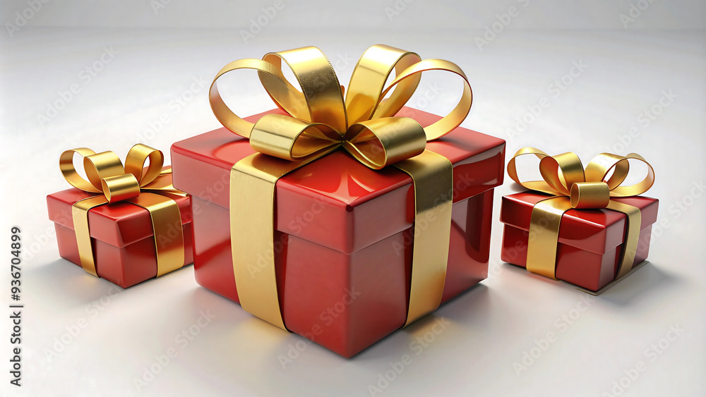 Luxurious gift boxes with gold ribbons and elegant wrapping. Beautifully wrapped red and gold gift boxes for special occasions. Luxurious gift boxes with gold ribbons and elegant wrapping. Beautifully wrapped red and gold gift boxes for special occasions.