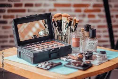 A collection of makeup brus...
