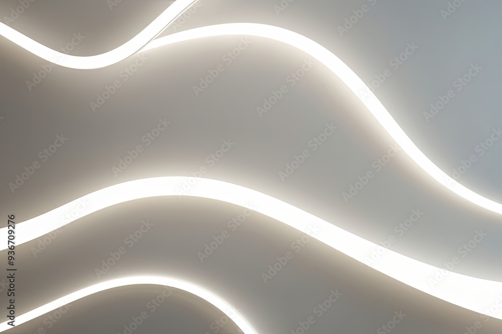 3D White Abstract Light Background with Wavy Lines and Contemporary Design 3D White Abstract Light Background with Wavy Lines and Contemporary Design