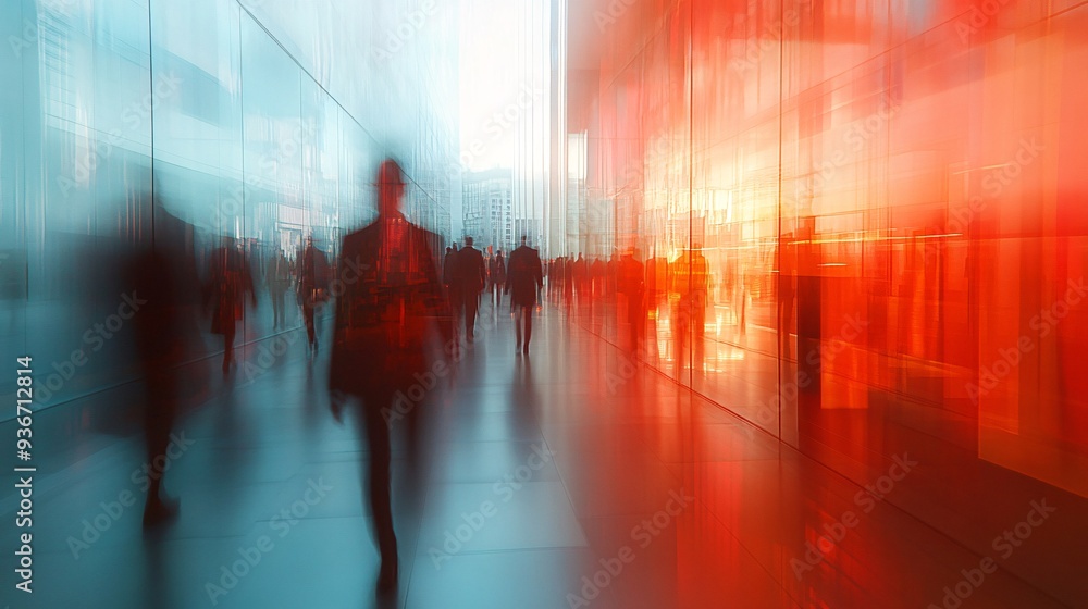 Dynamic Business Environment with Abstract Blurry Office Space and Copy Area for Text Overlay Dynamic Business Environment with Abstract Blurry Office Space and Copy Area for Text Overlay