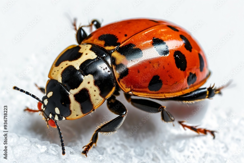 A close-up shot of a beetle's body and legs on a white background A close-up shot of a beetle's body and legs on a white background