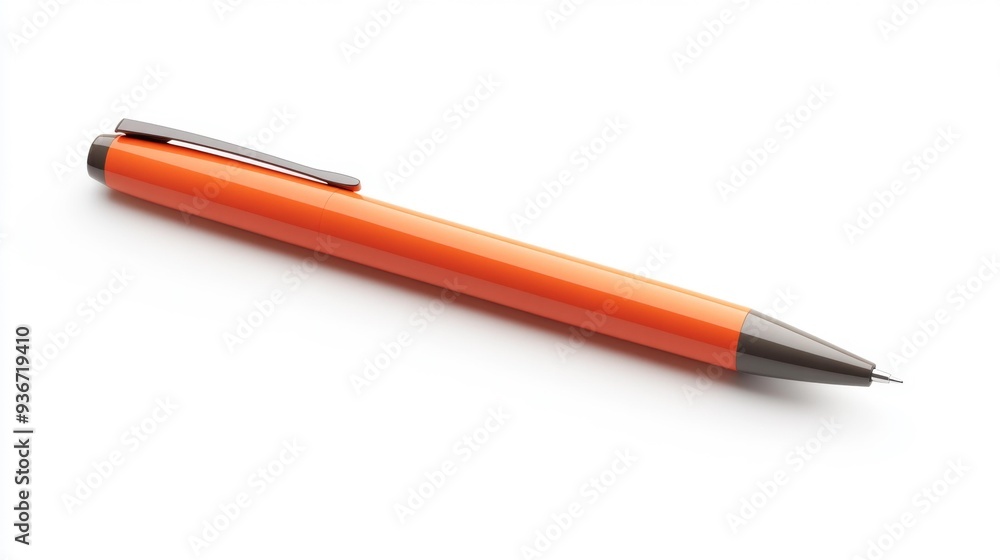 Orange Ballpoint Pen Isolated - Generative AI Orange Ballpoint Pen Isolated - Generative AI
