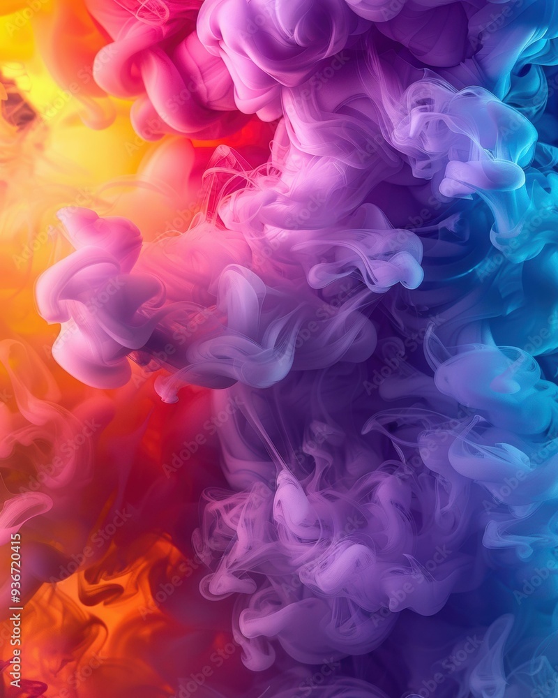 Fototapeta premium Abstract colorful smoke swirls. AI.