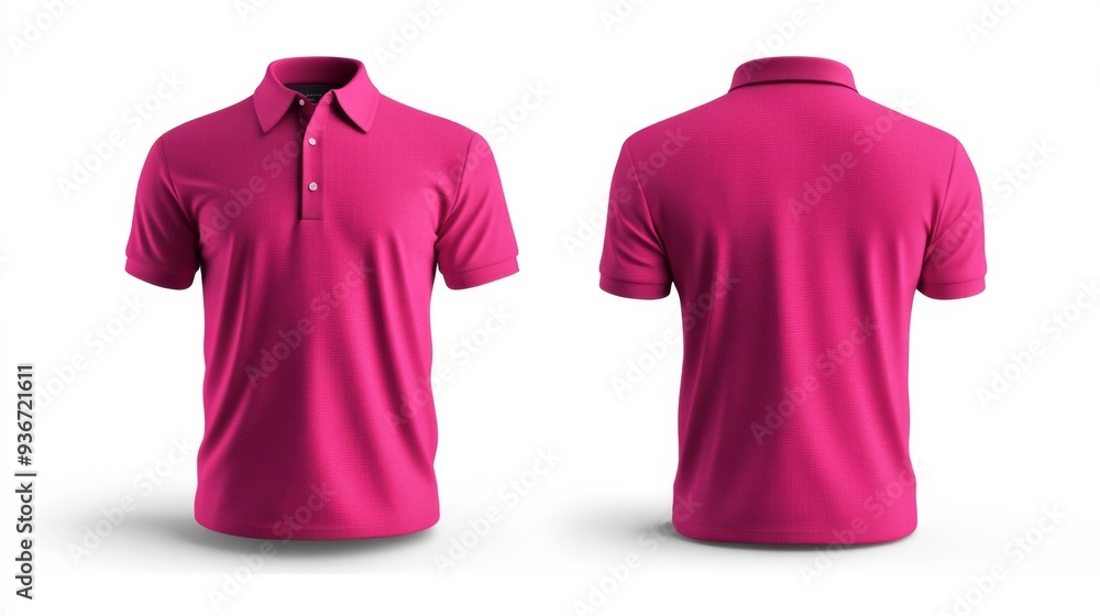 Pink Polo Shirt with Collar Generative AI Pink Polo Shirt with Collar Generative AI