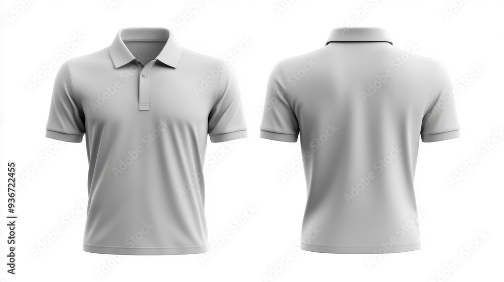 Minimalist White Polo Shirt - Front and Back View | Generative AI Minimalist White Polo Shirt - Front and Back View | Generative AI