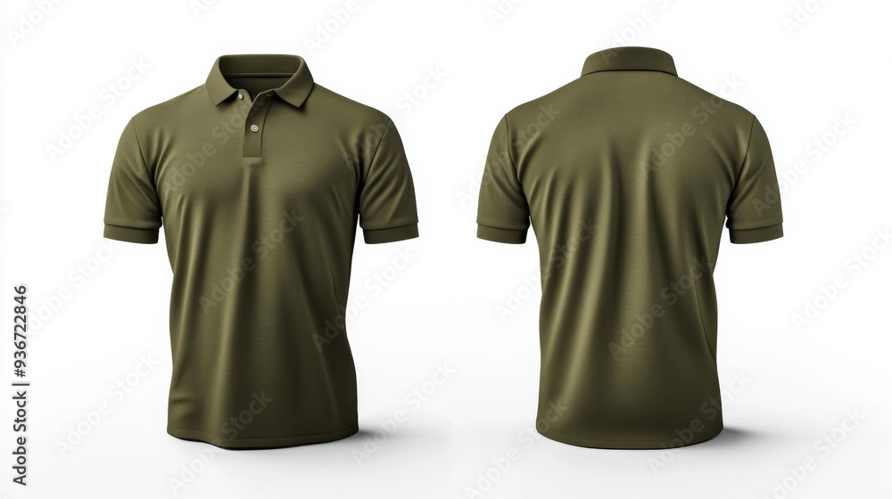Green Polo Shirt Front and Back View - Generative AI Stock Photo ...