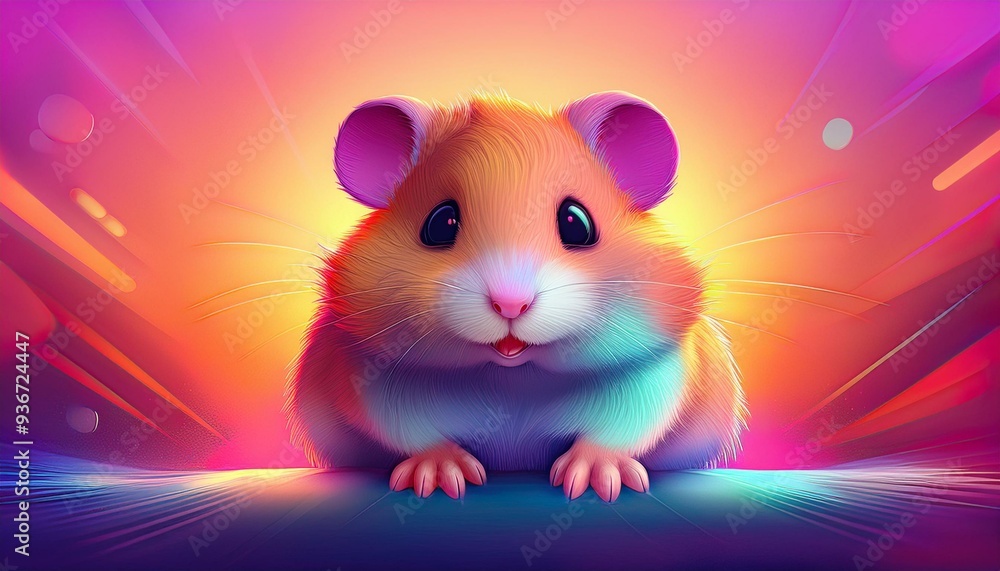 Small cartoon hamster banner with space for text