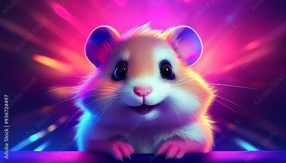 Small cartoon hamster banner with space for text Small cartoon hamster banner with space for text
