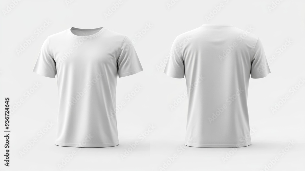 White T-shirt - Front and Back View - Generative AI White T-shirt - Front and Back View - Generative AI