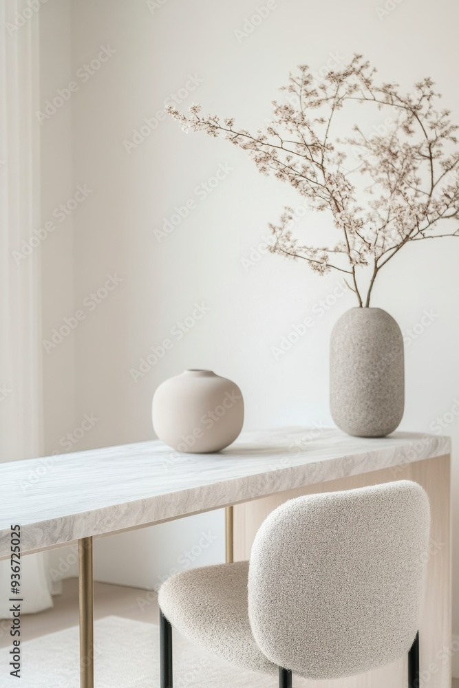 Chic elegant and feminine home decor. white bright and airy, home office, desk with laptop, contemporary minimalist aesthetic for faceless digital marketing and social media branding design Chic elegant and feminine home decor. white bright and airy, home office, desk with laptop, contemporary minimalist aesthetic for faceless digital marketing and social media branding design