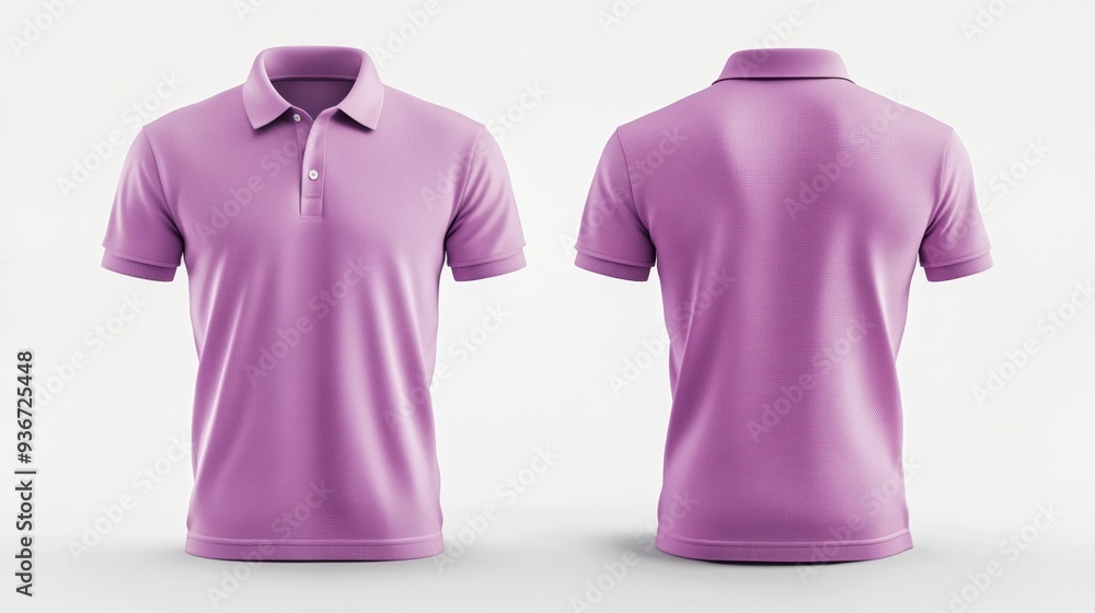 Lavender Polo Shirt Front and Back View Generative AI Lavender Polo Shirt Front and Back View Generative AI