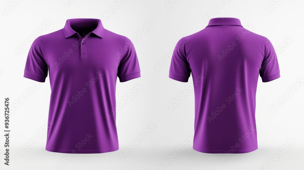 Purple Polo Shirt - Front and Back View Generative AI Purple Polo Shirt - Front and Back View Generative AI