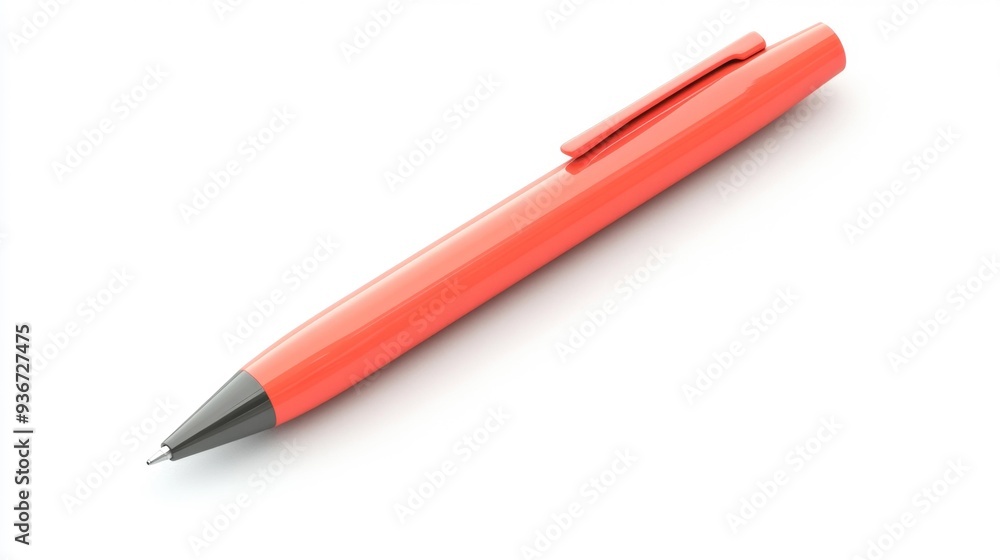 Minimalistic Red Pen on White Background Generative AI Minimalistic Red Pen on White Background Generative AI