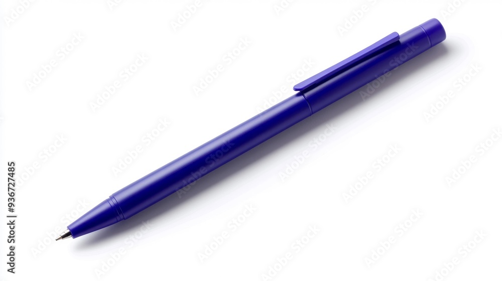 Blue Ballpoint Pen Isolated on White Background Generative AI