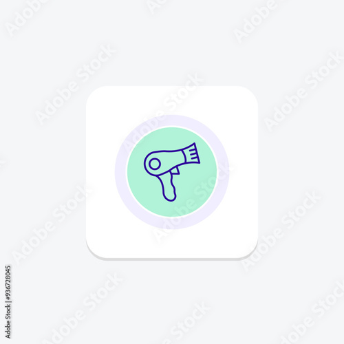 Beauty Hair Dryer icon, hair dryer, hair, styling, grooming, editable vector, pixel perfect, illustrator ai file