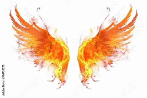 fire wings isolated on white background