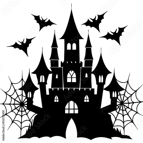 halloween background with castle