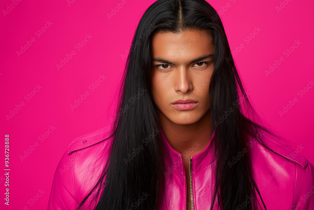 handsome man in pink colors handsome man in pink colors