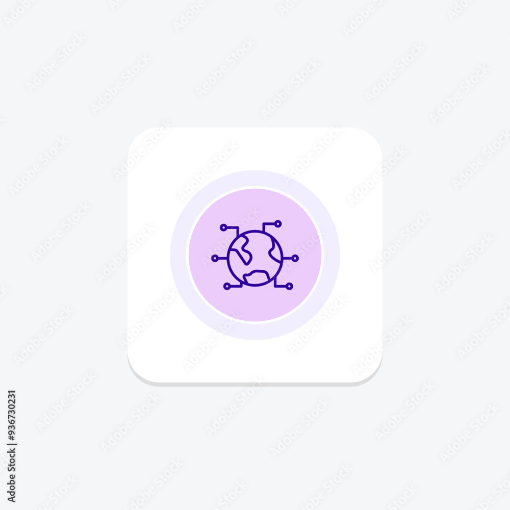 Fototapeta premium Global Network icon, global, network, worldwide, internet, editable vector, pixel perfect, illustrator ai file