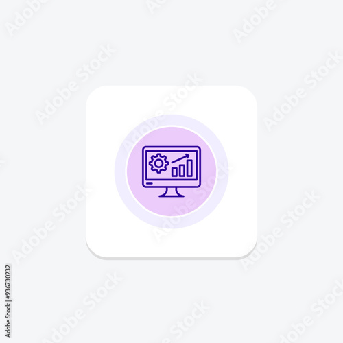 Online Graph Setting icon, online, graph, setting, data, editable vector, pixel perfect, illustrator ai file