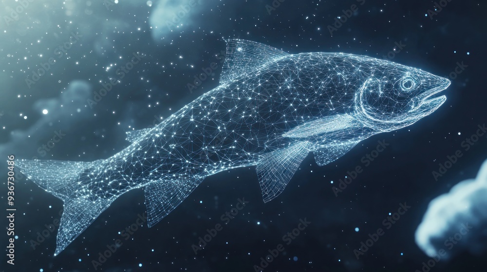 Fototapeta premium Digital Fish Illustration