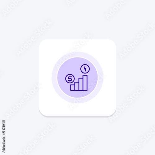 Energy Economics circle icon , vector, pixel perfect, illustrator file