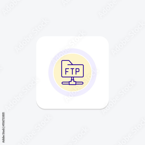 Ftp Connection circle icon , vector, pixel perfect, illustrator file