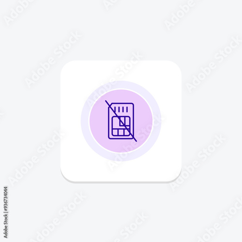 Forbidden Sim circle icon , vector, pixel perfect, illustrator file