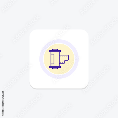 Film Cartridge icon, cartridge, reel, movie, cinema circle icon, editable vector icon, pixel perfect, illustrator ai file