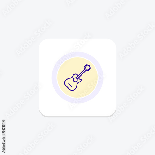Guitar icon, music, instrument, play, acoustic circle icon, editable vector icon, pixel perfect, illustrator ai file