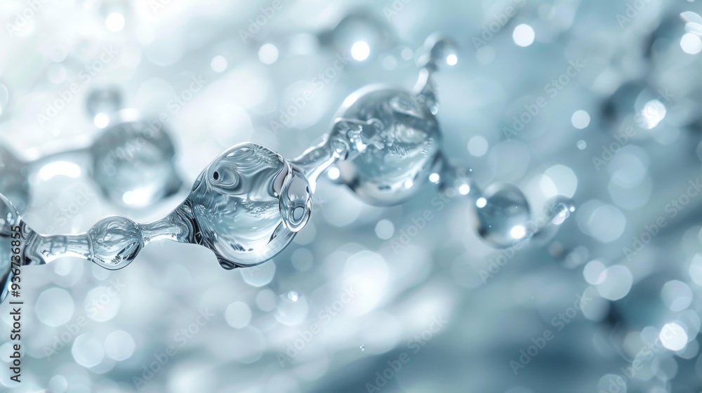 Abstract water molecules close-up - generative ai Abstract water molecules close-up - generative ai